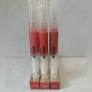 Stila Lip Glaze Trio - Watermelon, Grapefruit, Guava-Full Size-NIB